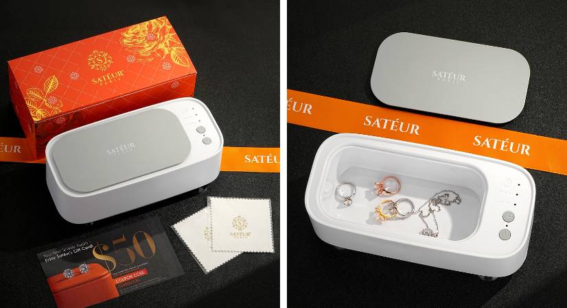 Satéur Ultrasonic Jewelry Cleaner in action — best jewelry cleaner top pick