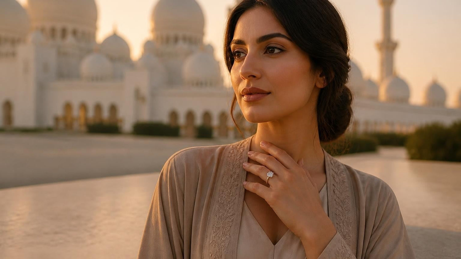 Best engagement rings in Abu Dhabi — Satéur Destinée Ring, Sheikh Zayed Grand Mosque