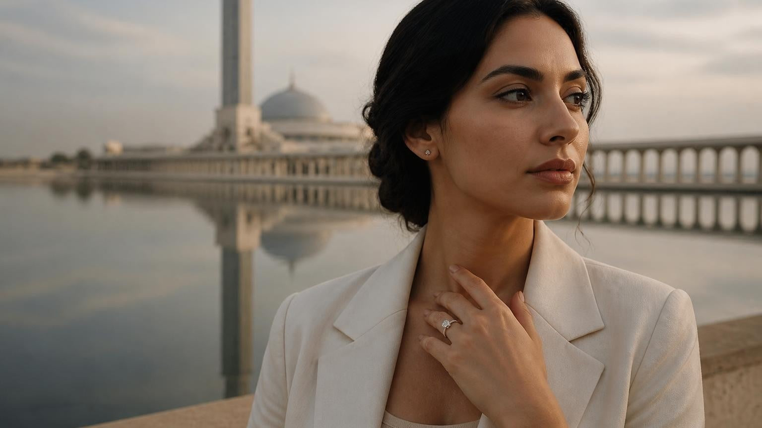 Best engagement rings in Algeria — Satéur Destinée Ring™ with Djamaa el-Djazaïr mosque