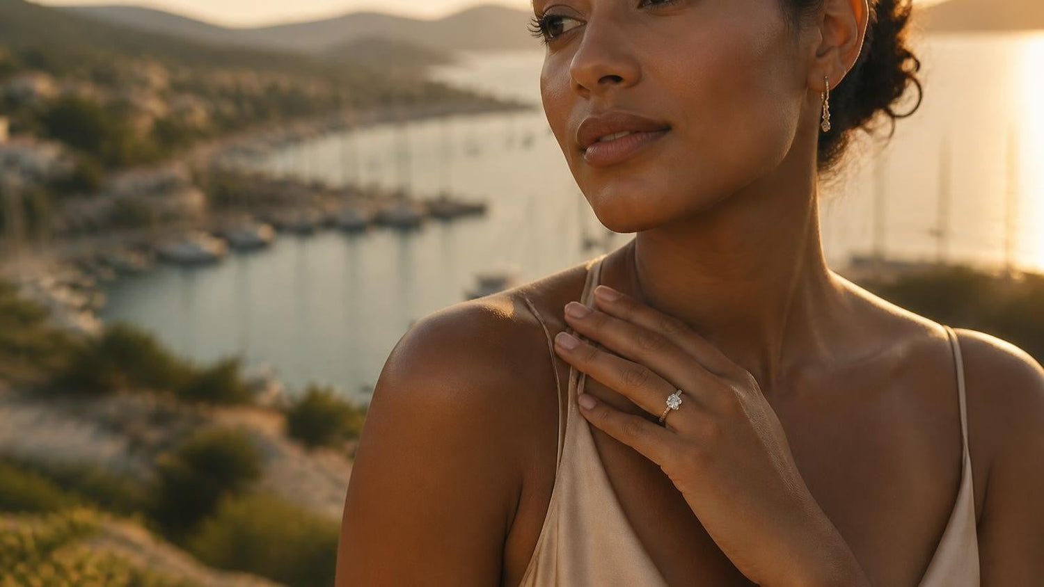 Best engagement rings in Antigua and Barbuda — Satéur Destinée Ring at English Harbour, Nelson's Dockyard