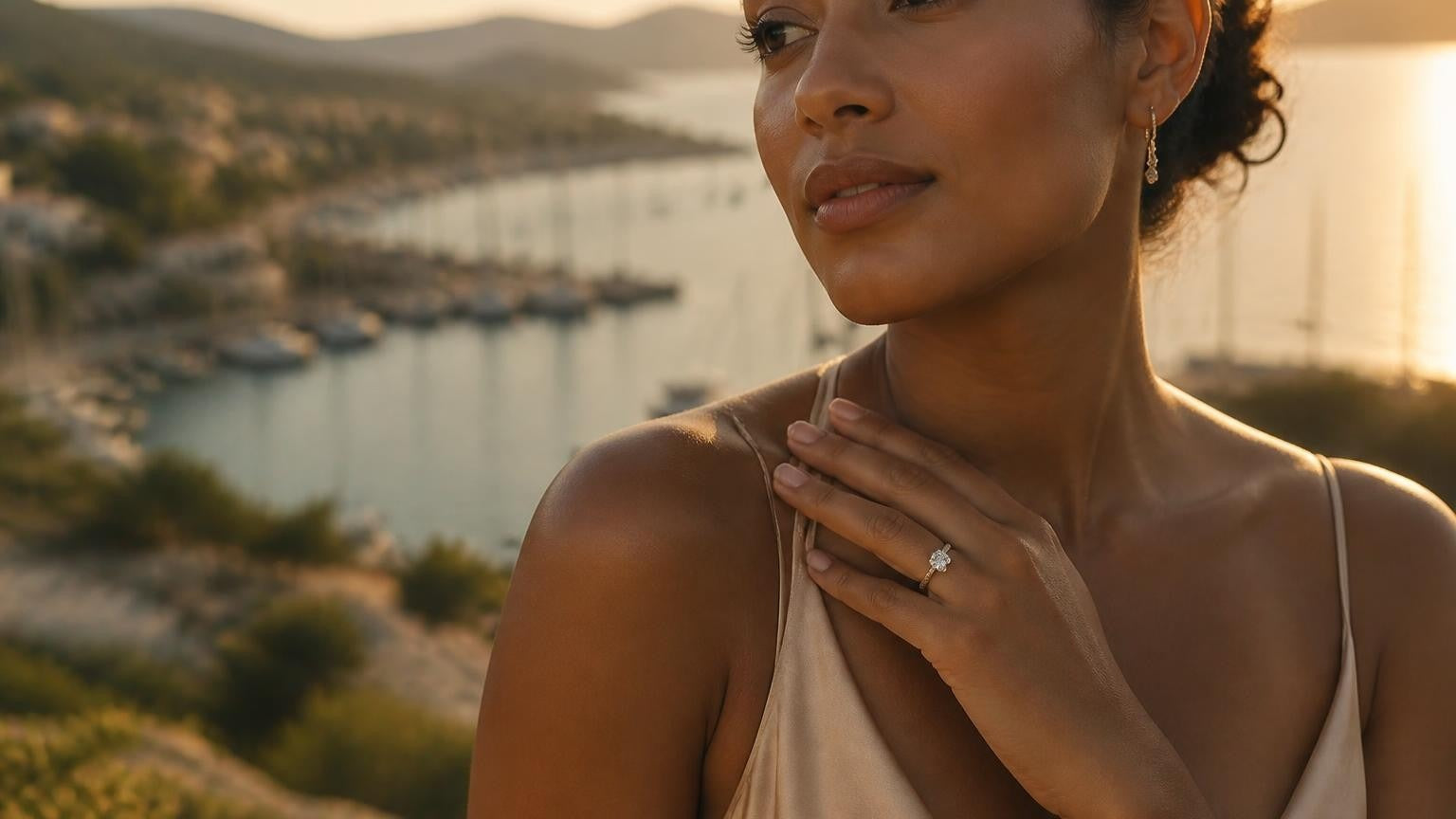Best engagement rings in Antigua and Barbuda — Satéur Destinée Ring at English Harbour, Nelson's Dockyard