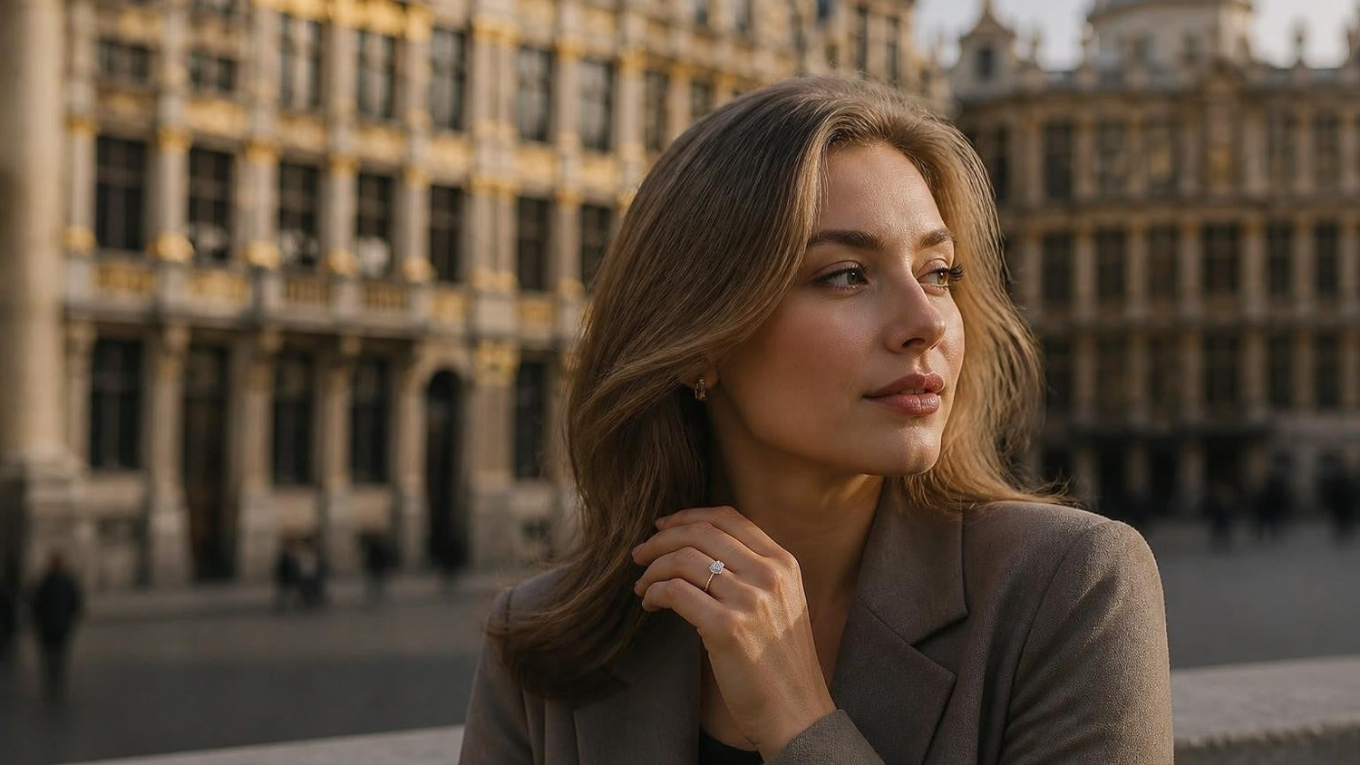 Best engagement rings in Belgium — Satéur Destinée Ring at Grand-Place Brussels