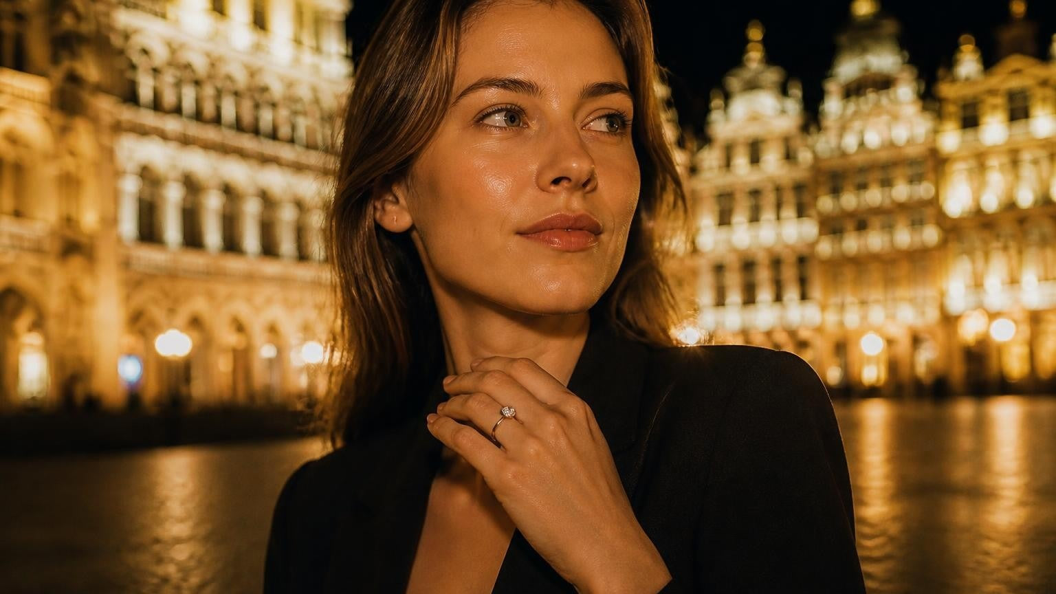 Best engagement rings in Brussels — Satéur Destinée Ring at the Grand-Place