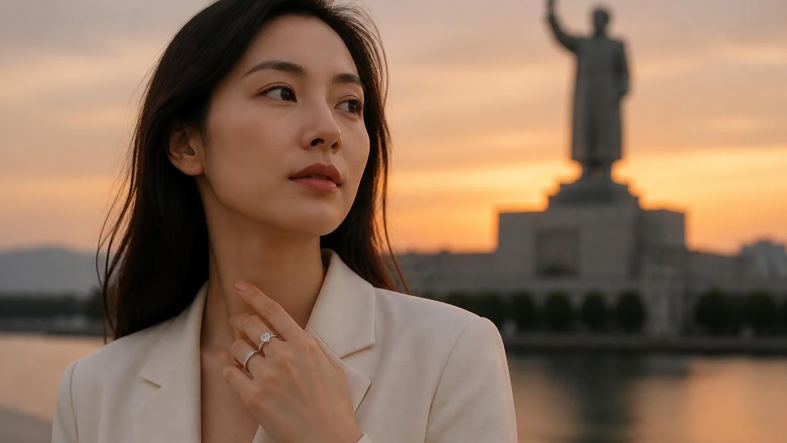 Best engagement rings in Changsha — Satéur Destinée Ring with Orange Island landmark