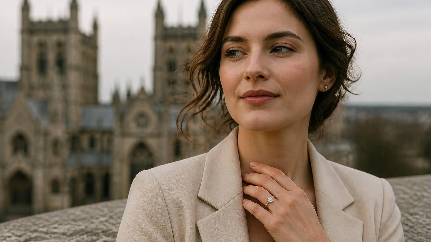 Best engagement rings in Exeter — Satéur Destinée Ring with Exeter Cathedral
