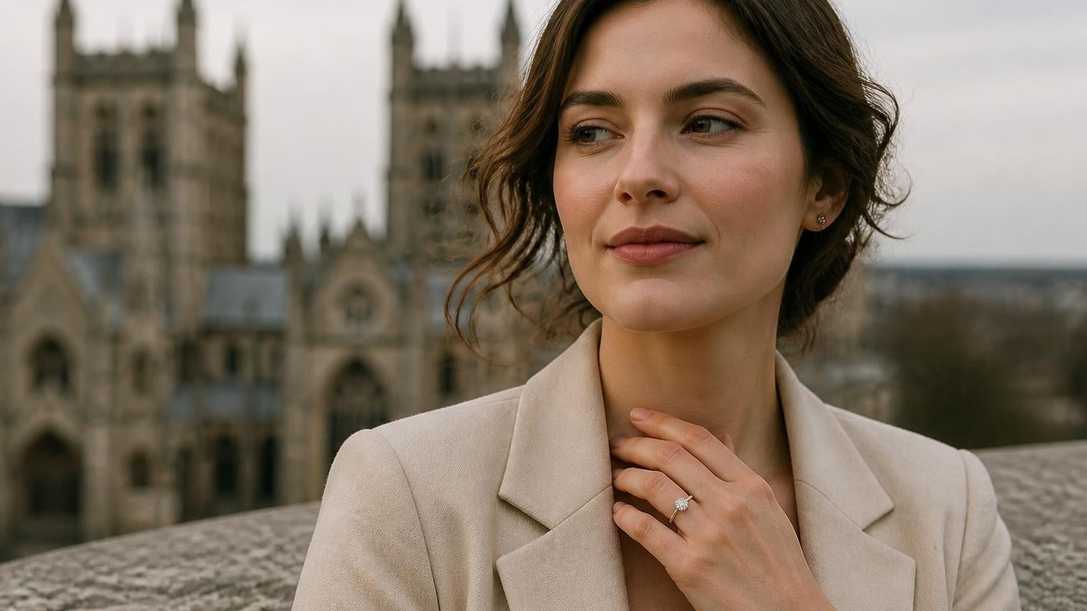 Best engagement rings in Exeter — Satéur Destinée Ring with Exeter Cathedral