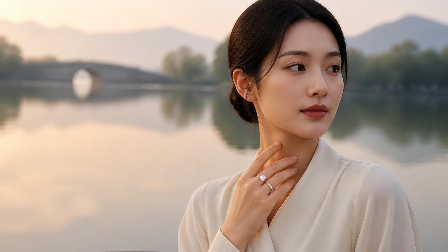 Best engagement rings in Hangzhou — Satéur Destinée Ring at West Lake