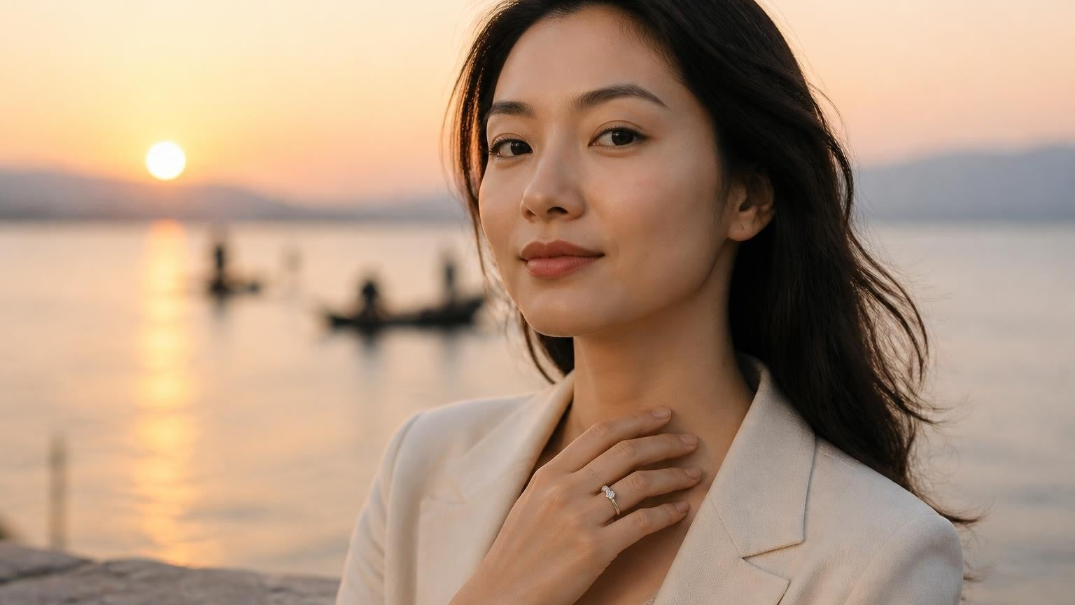 Best engagement rings in Kunming — Satéur Destinée Ring at Dianchi Lake, Yunnan