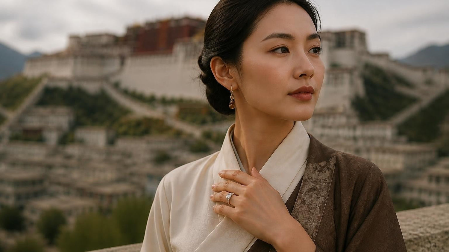 Best engagement rings in Lhasa — Satéur Destinée Ring with Potala Palace