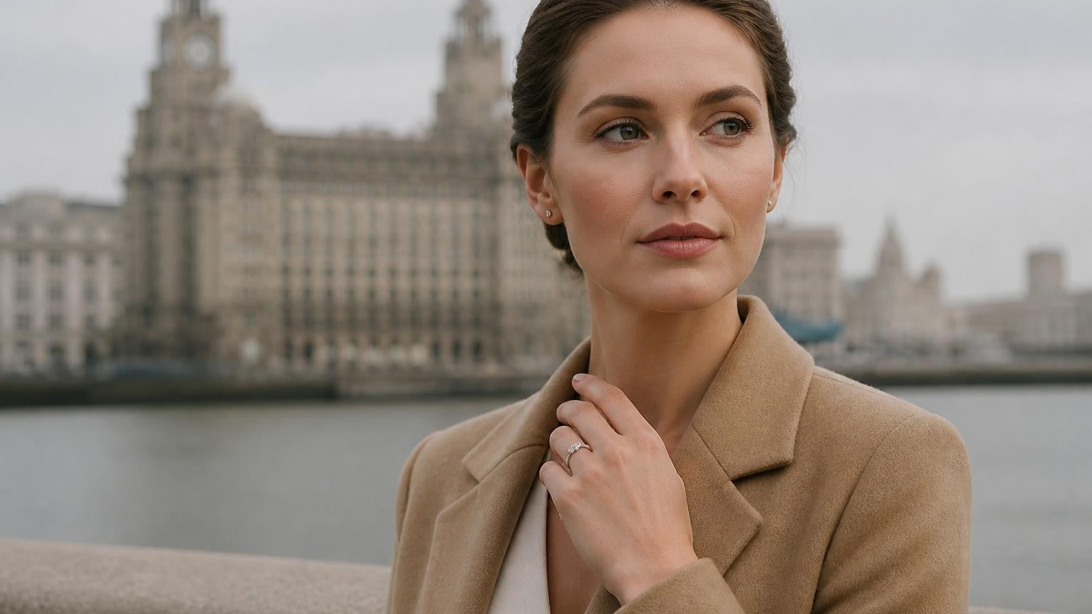 Best engagement rings in Liverpool — Satéur Destinée Ring™ with the Royal Liver Building