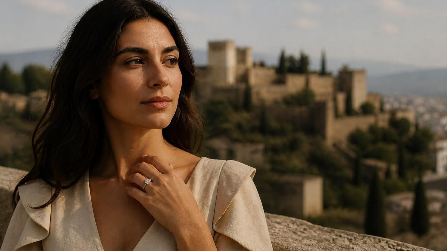 Best engagement rings in Málaga — Satéur Destinée Ring with La Alcazaba fortress
