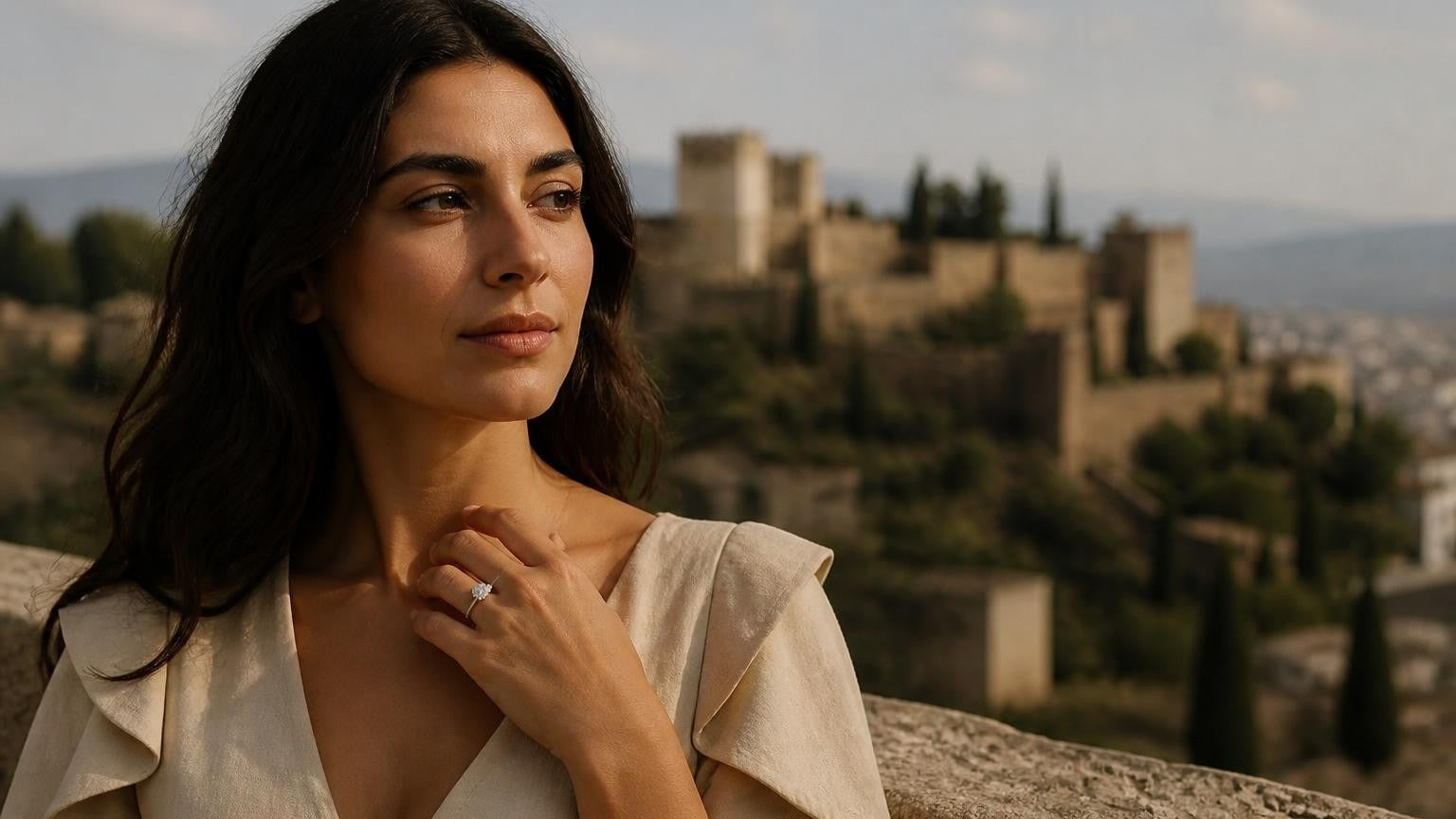 Best engagement rings in Málaga — Satéur Destinée Ring with La Alcazaba fortress