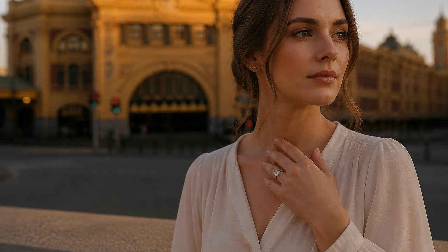Best engagement rings in Melbourne — Satéur Destinée Ring at Flinders Street Station