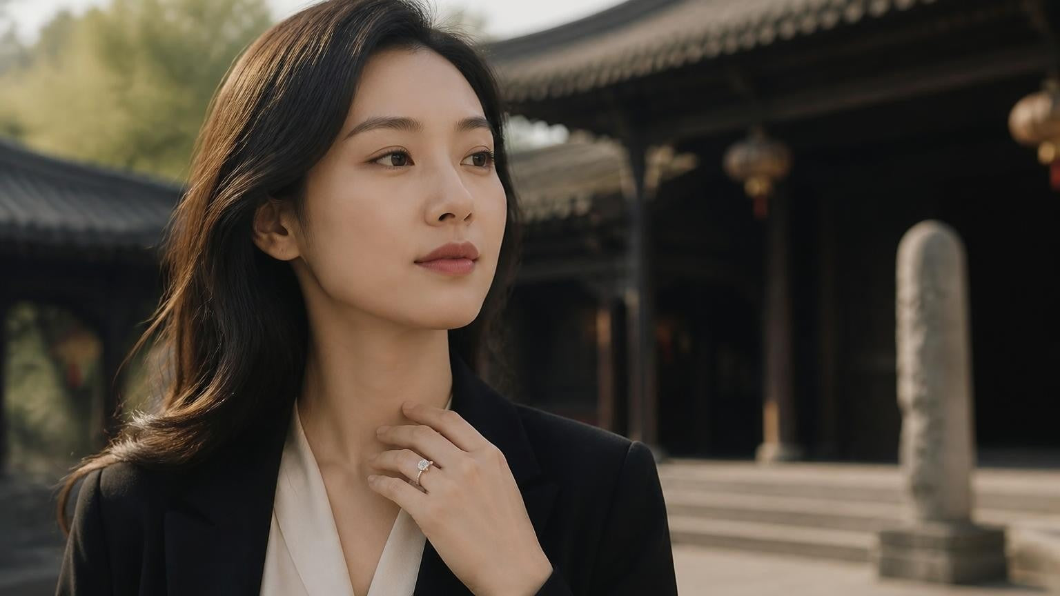 Best engagement rings in Ningbo — Satéur Destinée Ring with Tianyi Pavilion