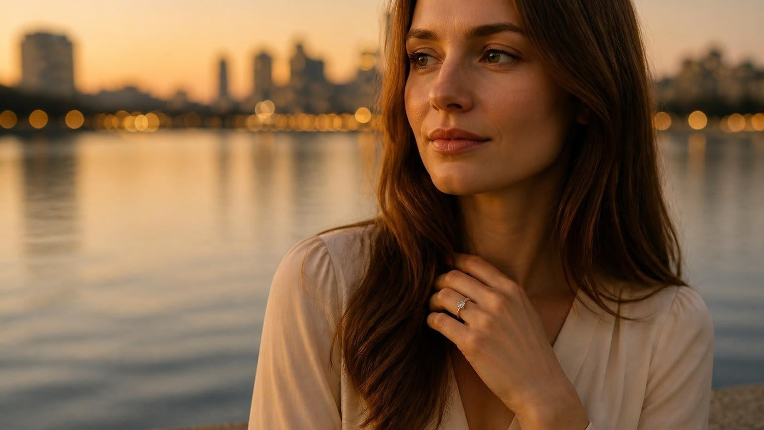 Best engagement rings in Oakland — Satéur Destinée Ring at Lake Merritt