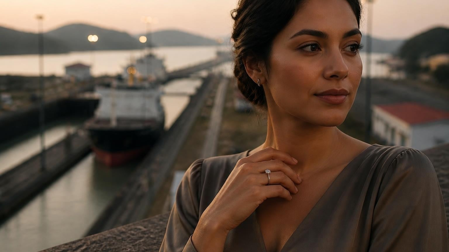 Best engagement rings in Panama — Satéur Destinée Ring™ at Panama Canal Miraflores Locks