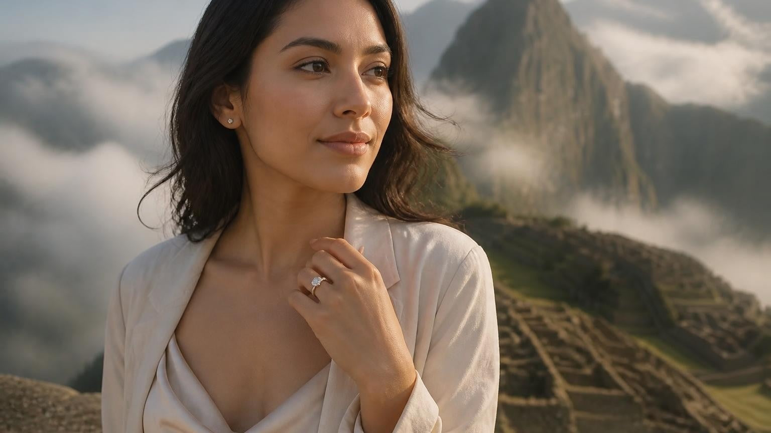 Best engagement rings in Peru — Satéur Destinée Ring™ with Machu Picchu