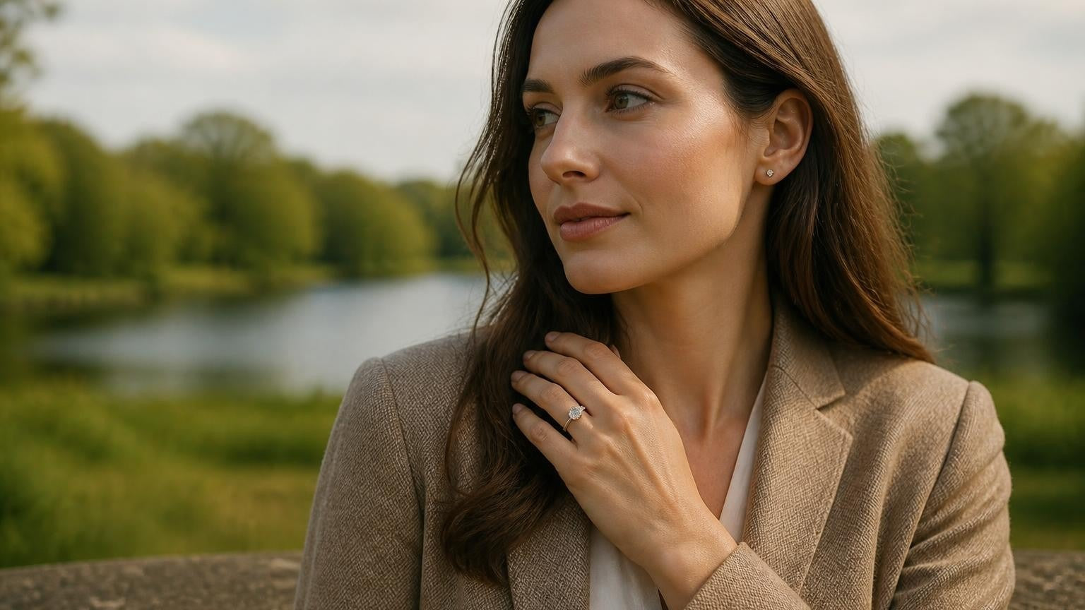 Best engagement rings in Sutton Coldfield — Satéur Destinée Ring with Sutton Park backdrop