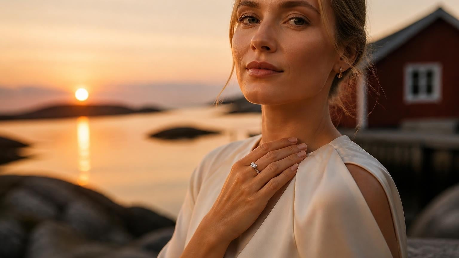 Best engagement rings in Sweden — Satéur Destinée Ring™ worn in Gamla Stan, Stockholm