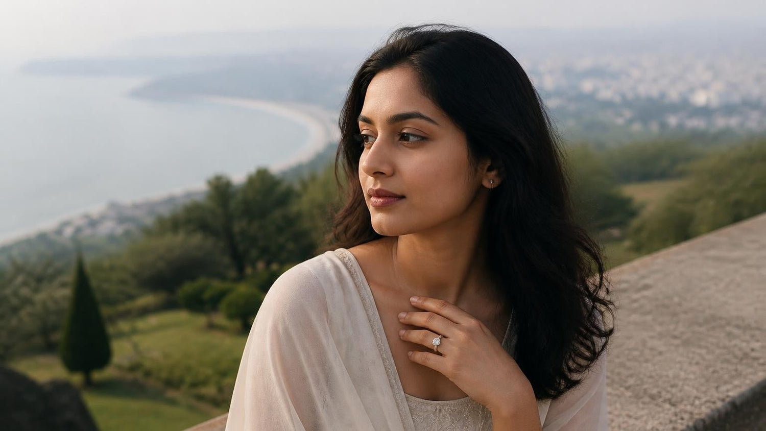 Best engagement rings in Visakhapatnam — Satéur Destinée Ring at Kailasagiri Hill Park