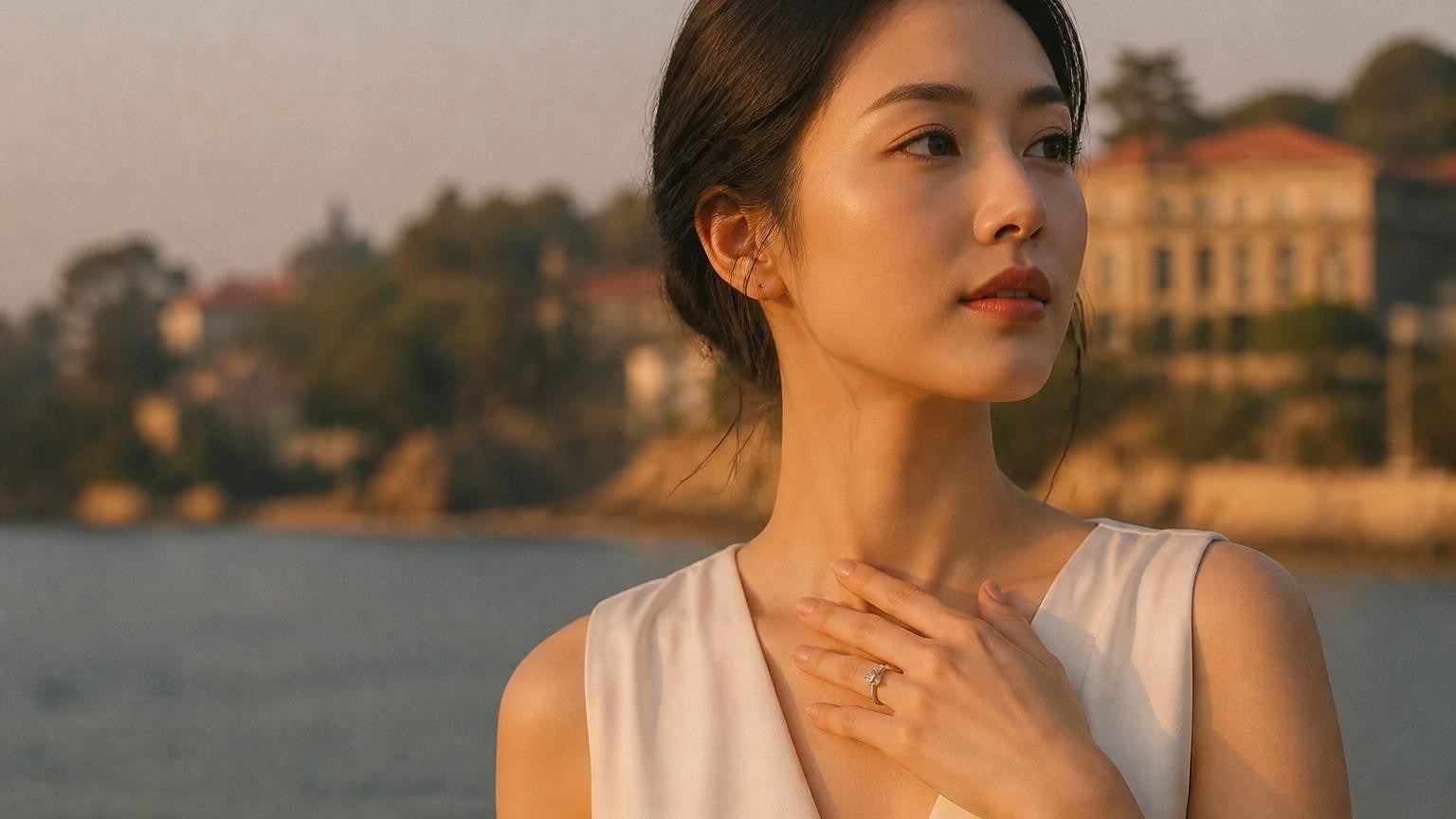 Best engagement rings in Xiamen — Satéur Destinée Ring with Gulangyu Island