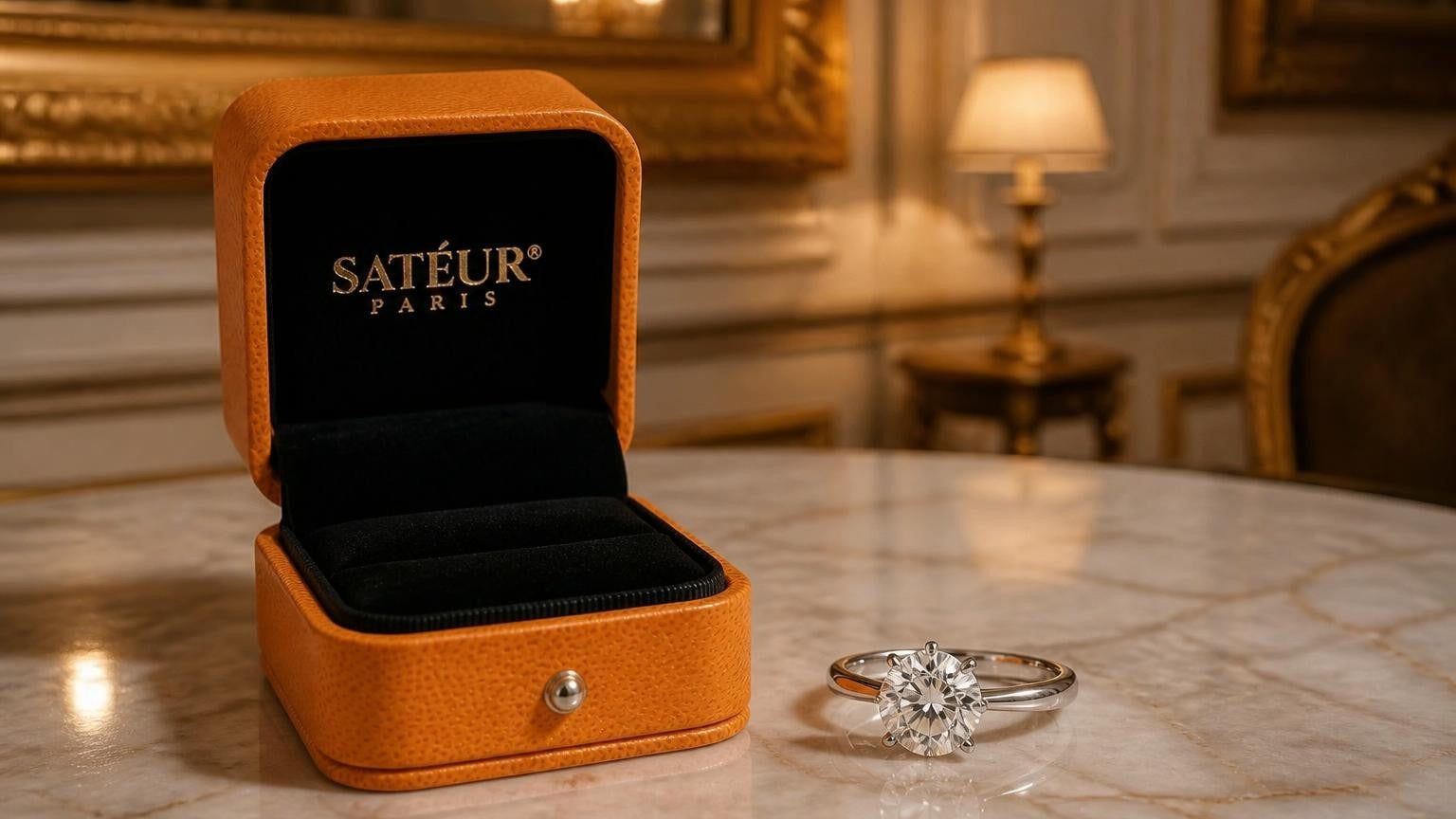 Real vs fake diamond shine — Satéur editorial hero with open orange box