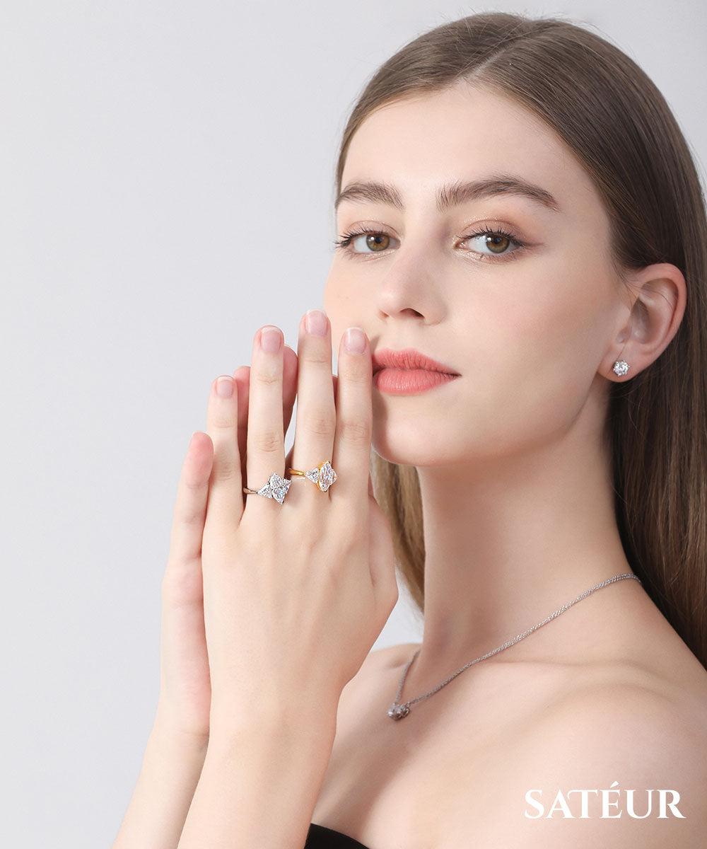 Satéur Star Lumière Classic Silver Diamond Ring™, 18K White Gold