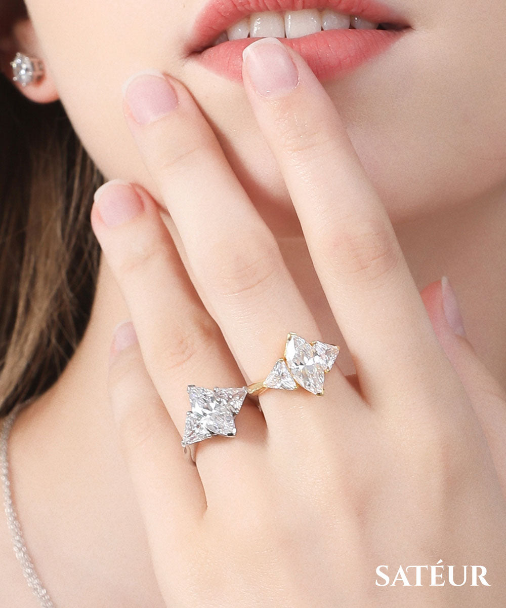 Satéur Star Lumière Classic Silver Diamond Ring™, 18K White Gold