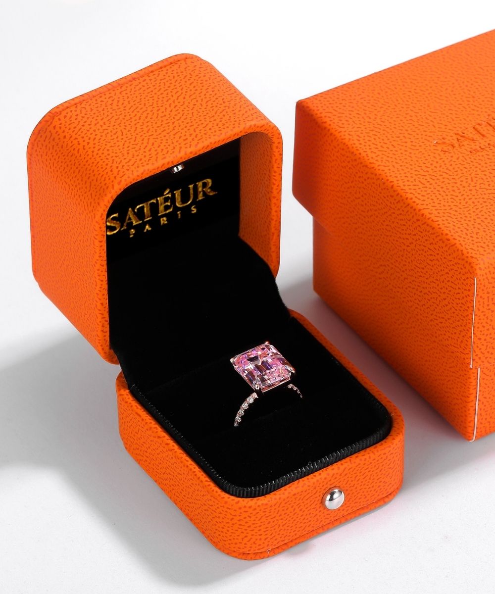 Satéur Rosé Cristal Diamond Ring™, 18K Rose Gold