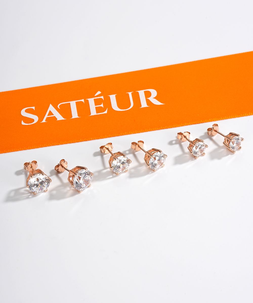 Satéur Rosé Destinée Diamond Earrings™, 18K Rose Gold