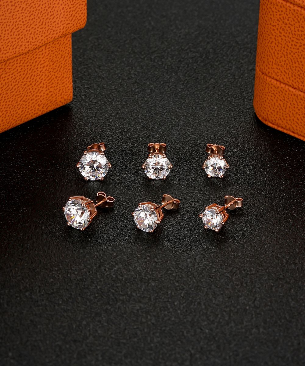 Satéur Rosé Destinée Diamond Earrings™, 18K Rose Gold