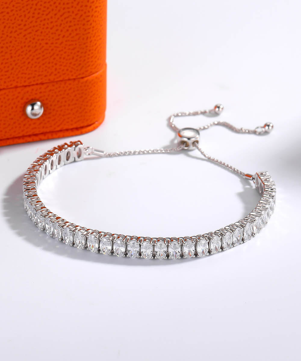 Satéur L'ovale Diamond Bracelet™, 18K White Gold
