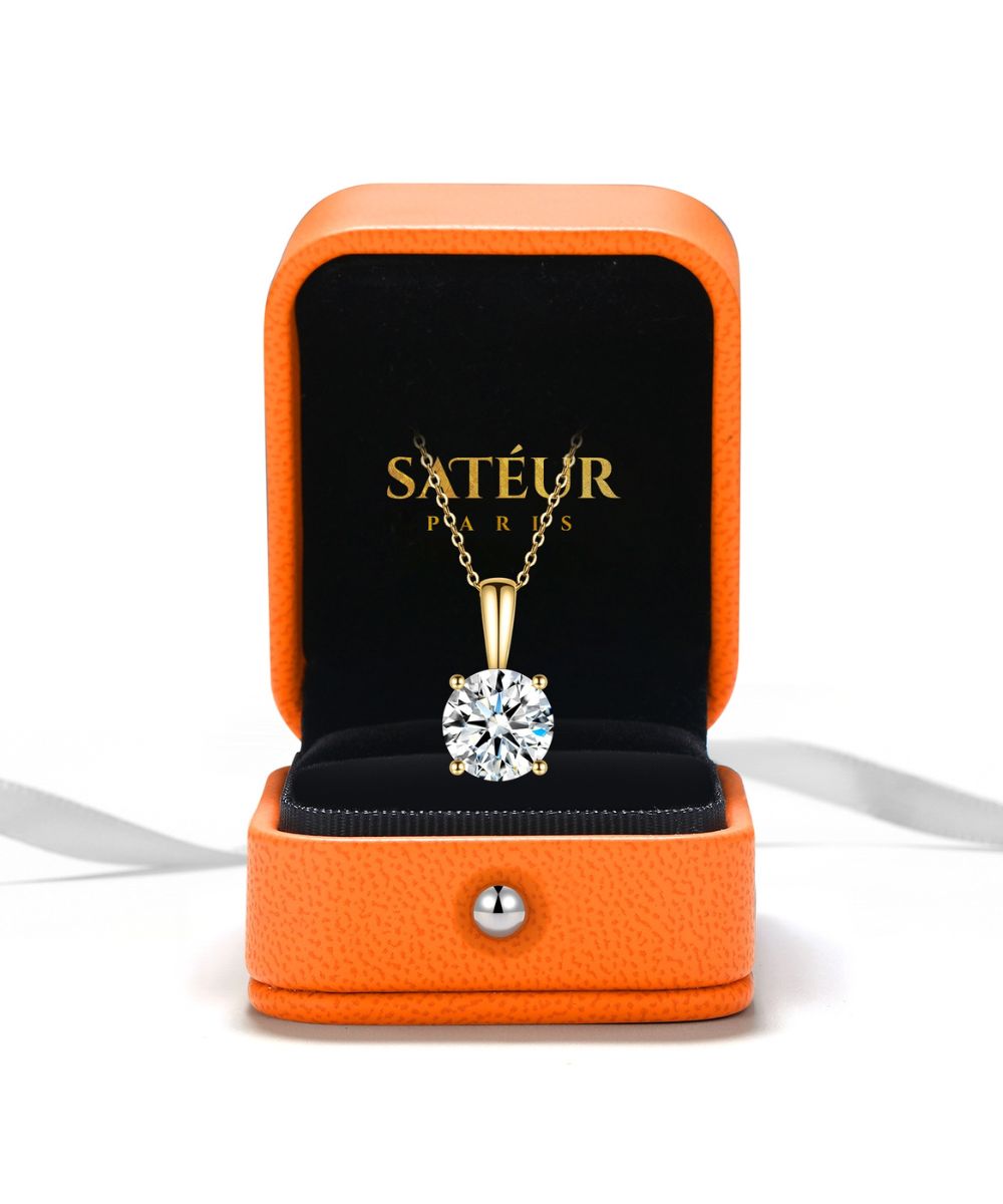Satéur Aurous Gold Destinée 鑽石項鍊™,18K 金,圓形切割