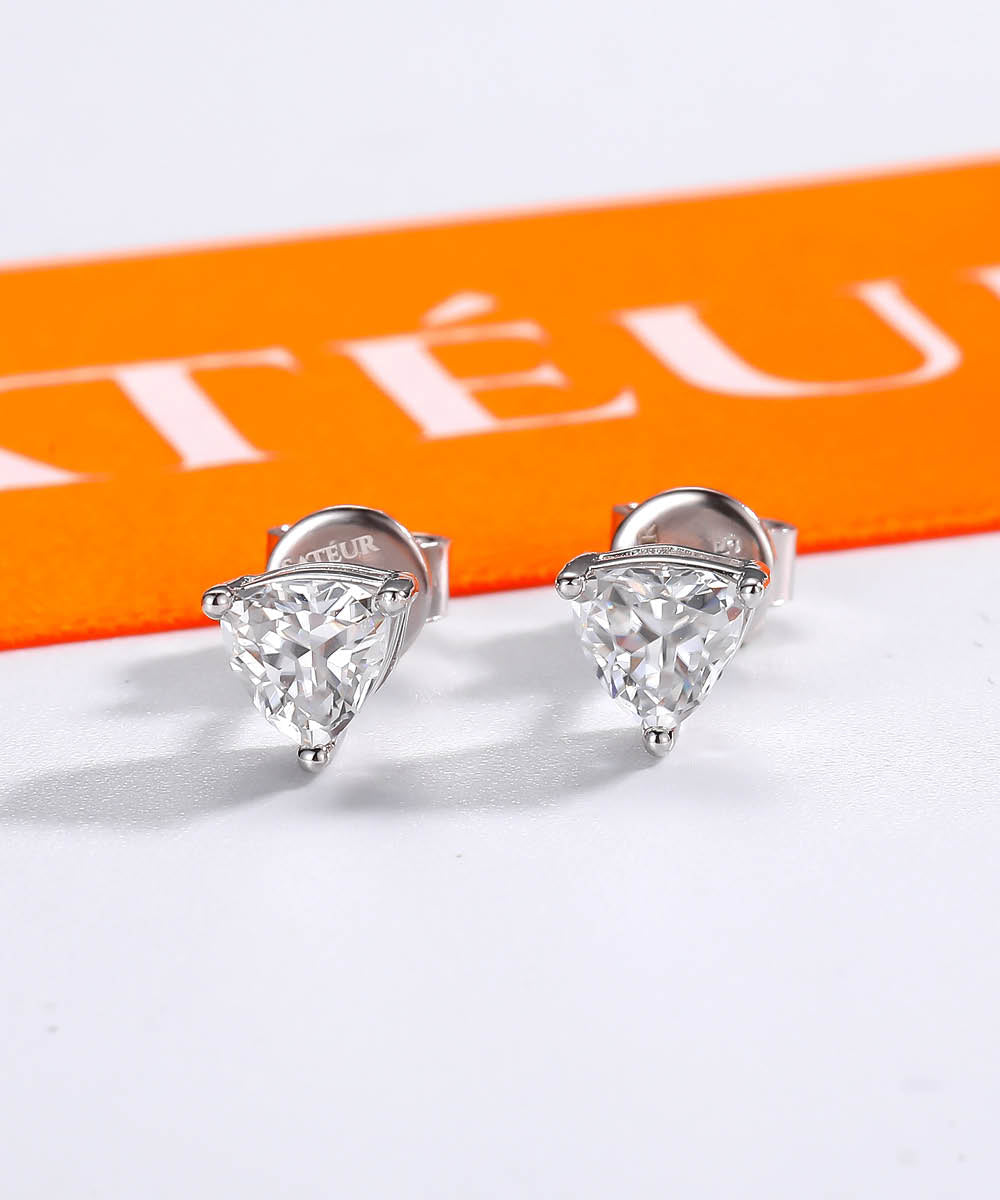 Satéur Pyramide Diamond Earrings™, 18K White Gold