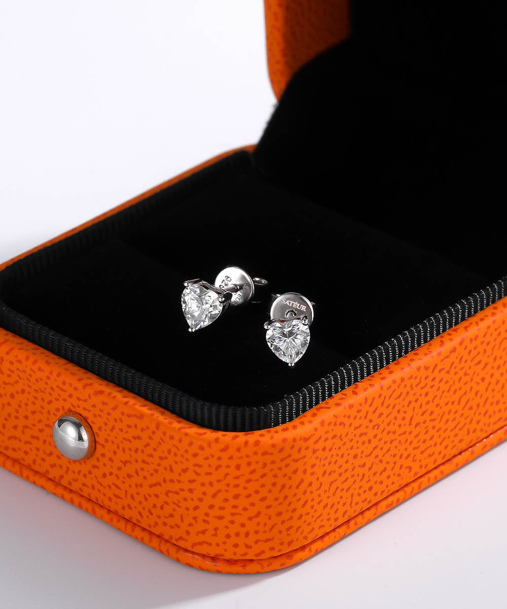 Satéur T'aimer Diamond Earrings™, 18K White Gold
