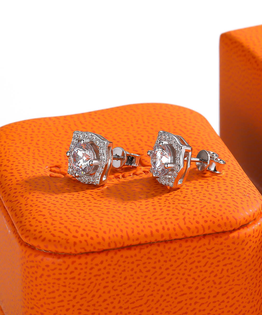 Satéur Le Princess Diamond Earrings™, 18K White Gold