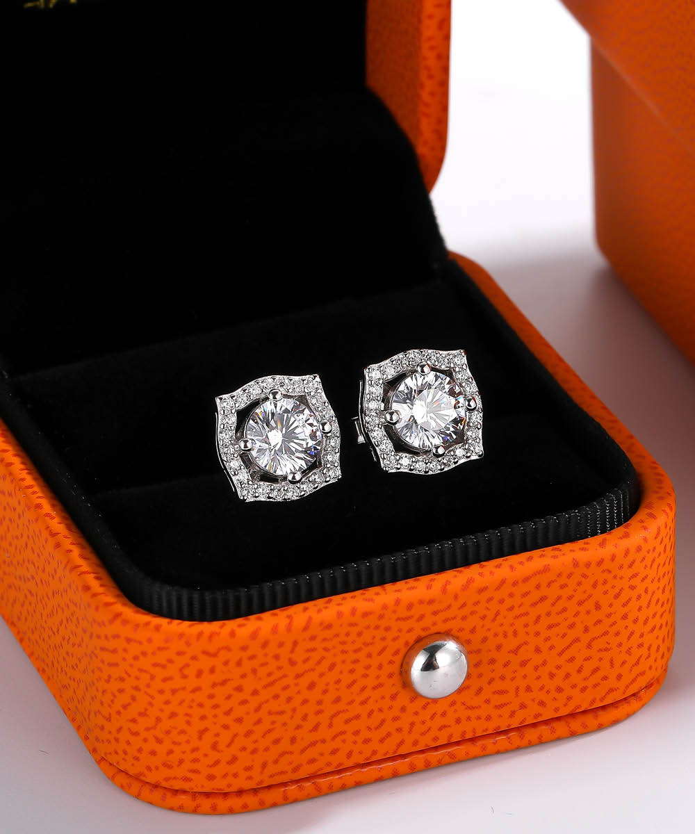 Satéur Le Princess Diamond Earrings™, 18K White Gold