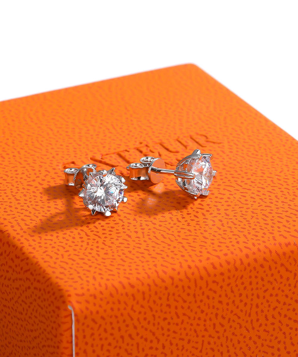 Satéur Étoiles Diamond Earrings™, 18K White Gold