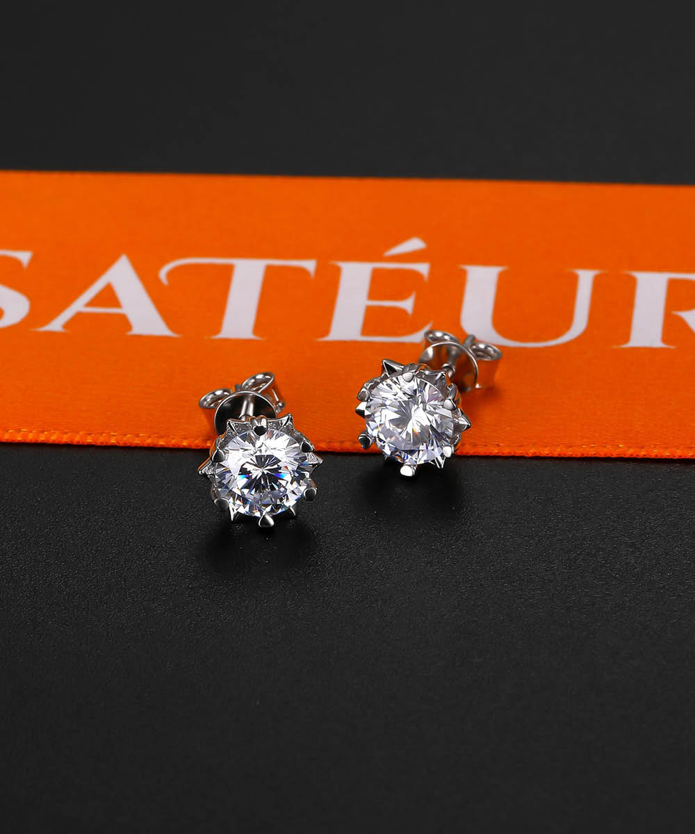 Satéur Étoiles Diamond Earrings™, 18K White Gold