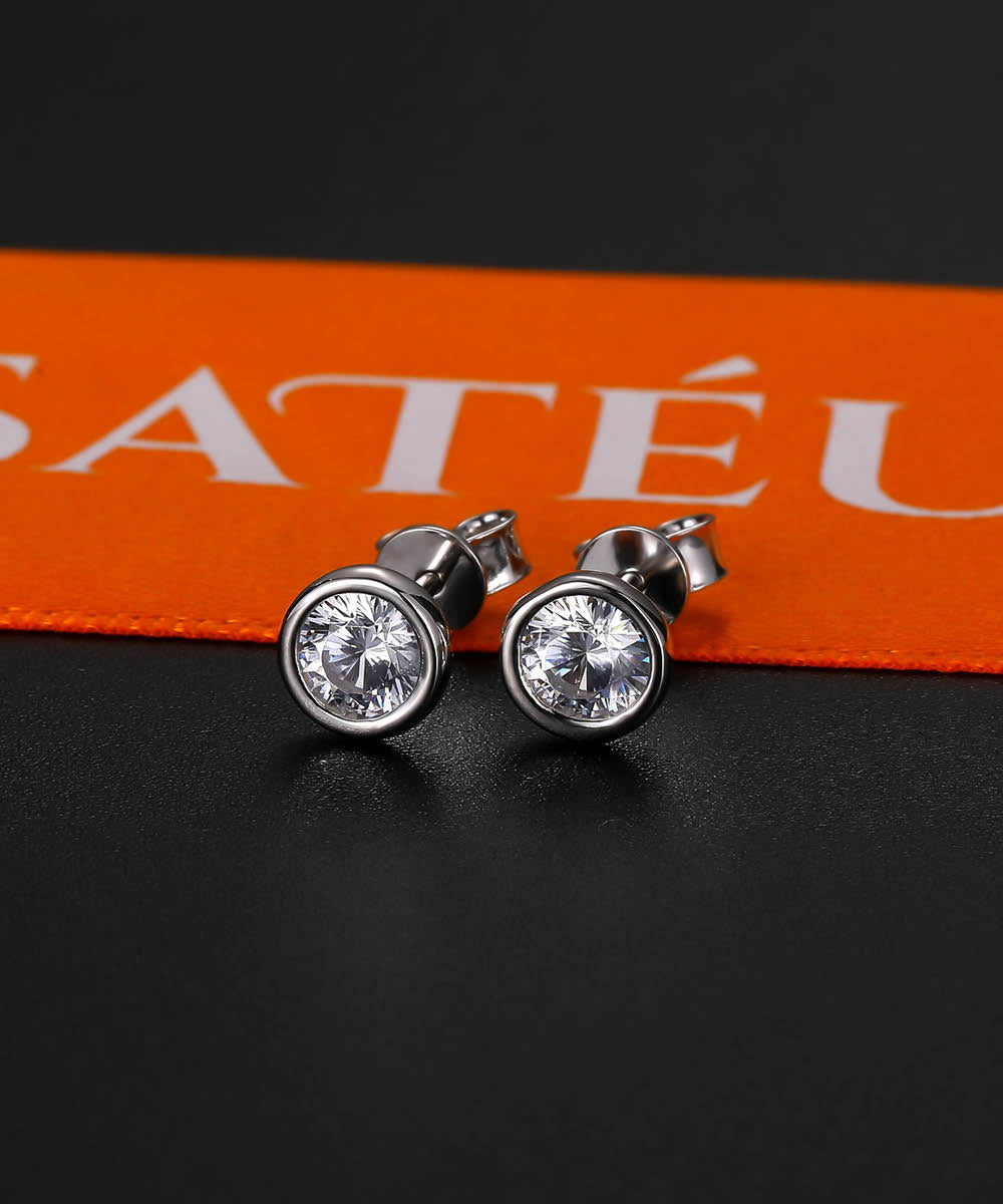 Satéur Soleil Diamond Earrings™, 18K White Gold