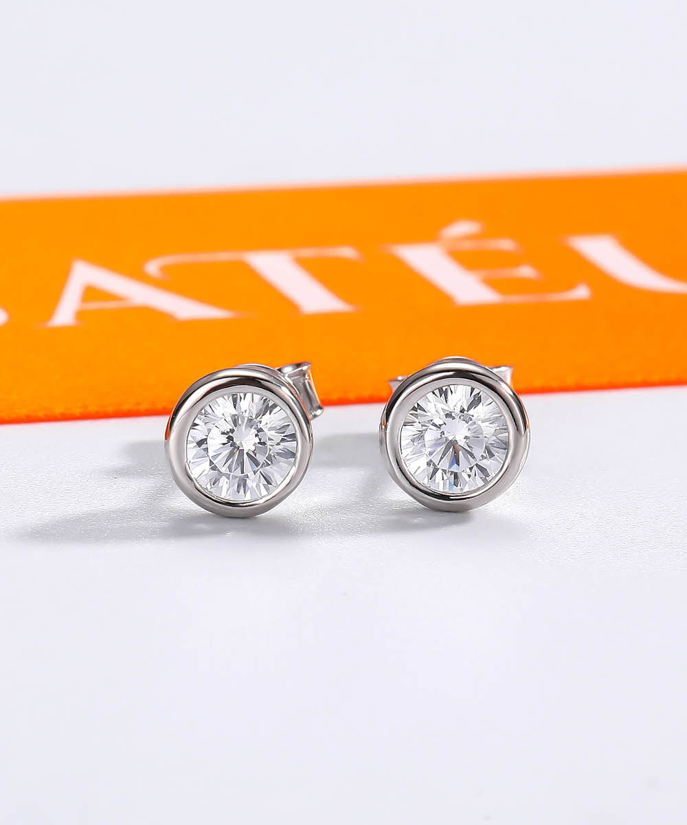 Satéur Soleil Diamond Earrings™, 18K White Gold