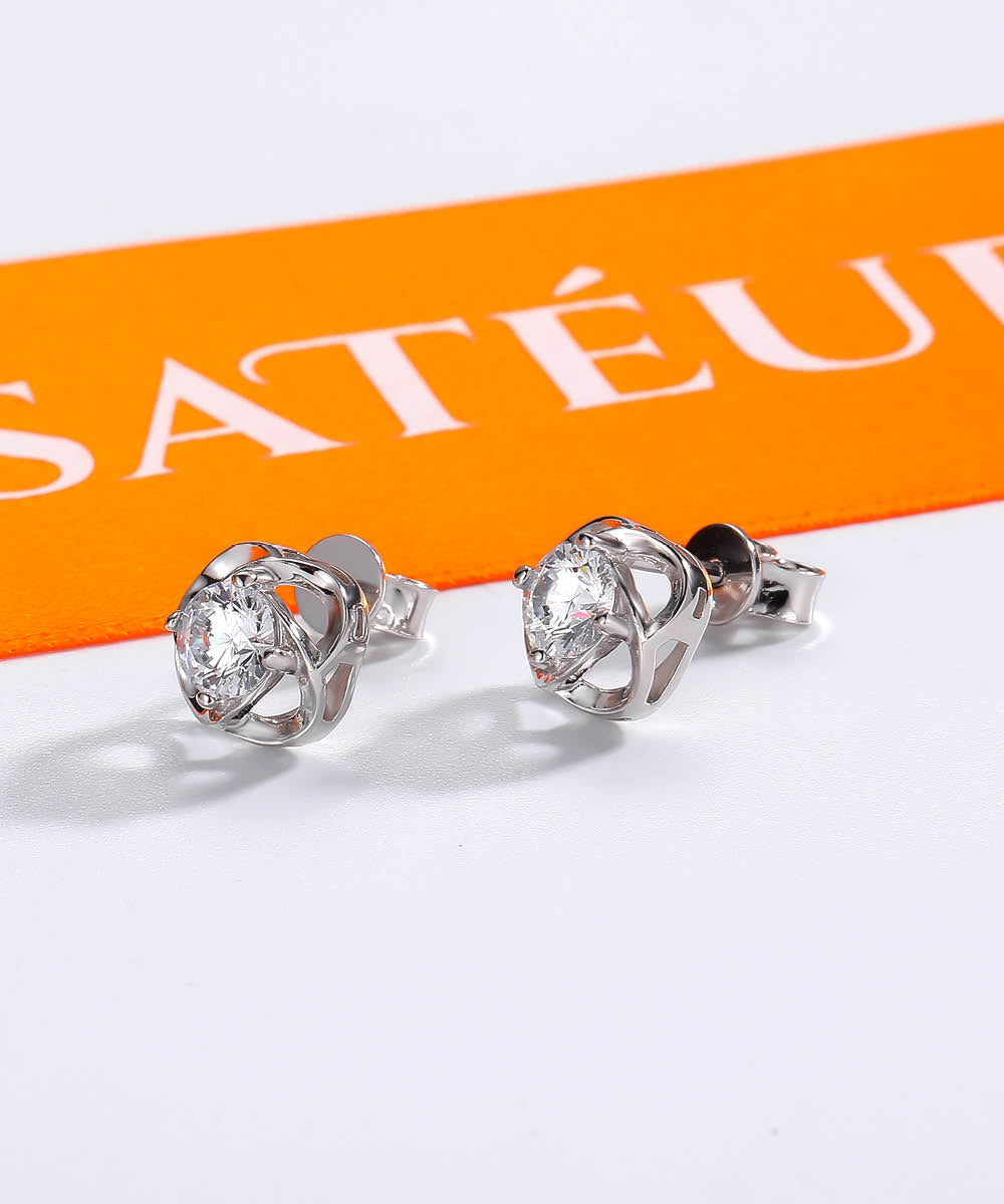 Satéur L'infinité Diamond Earrings™, 18K White Gold