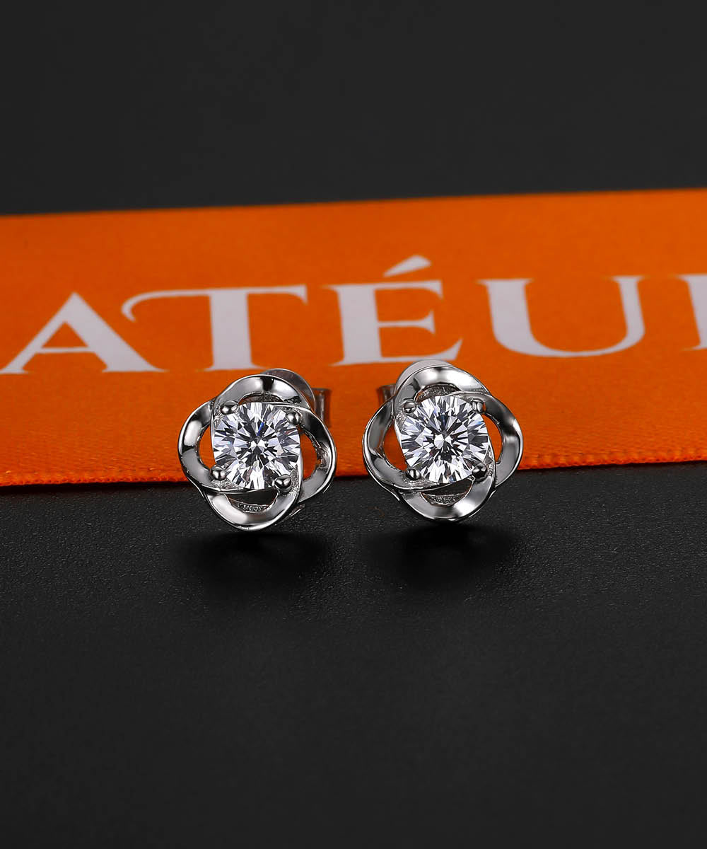 Satéur L'infinité Diamond Earrings™, 18K White Gold