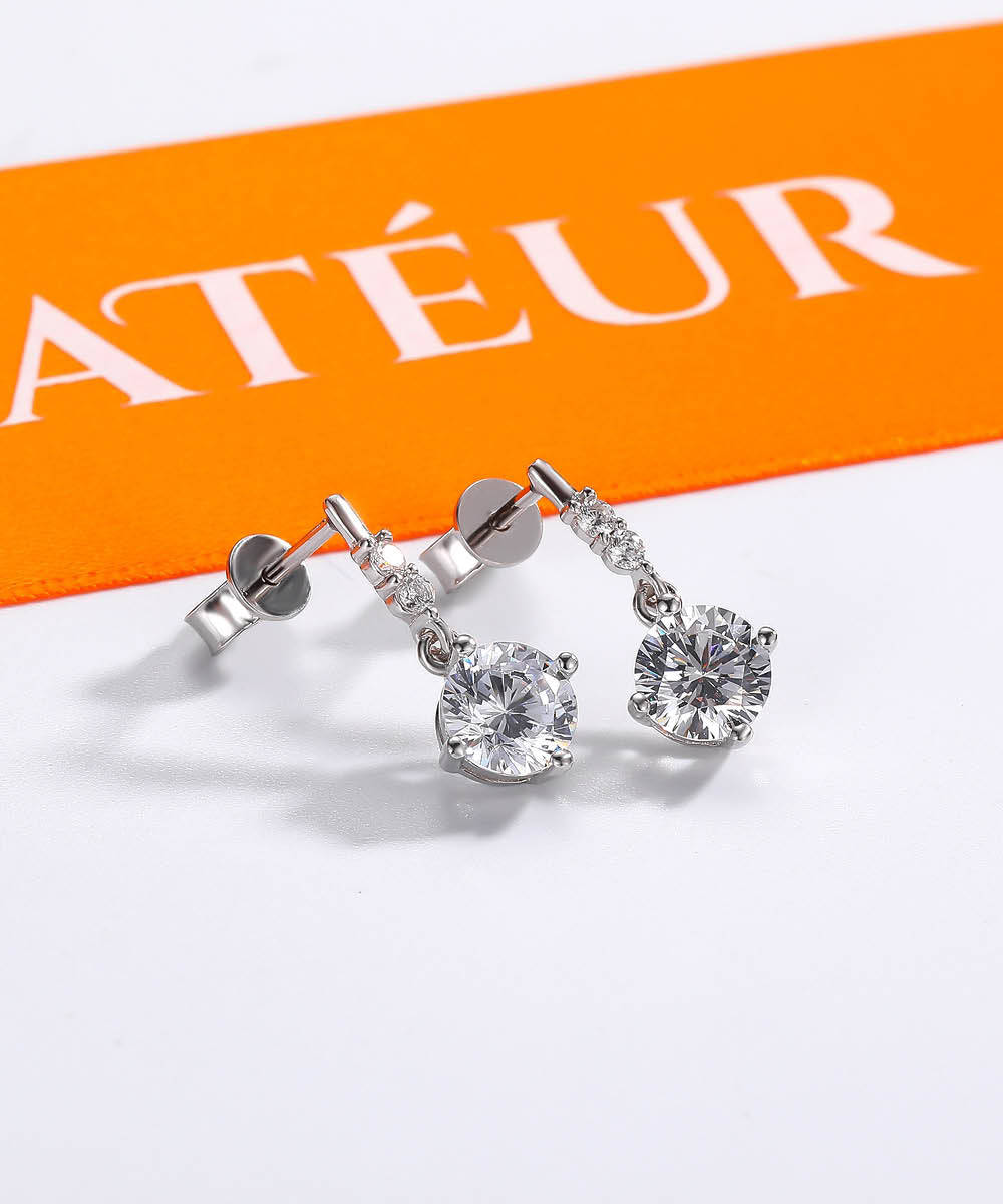 Satéur Il Neige Diamond Earrings™, 18K White Gold