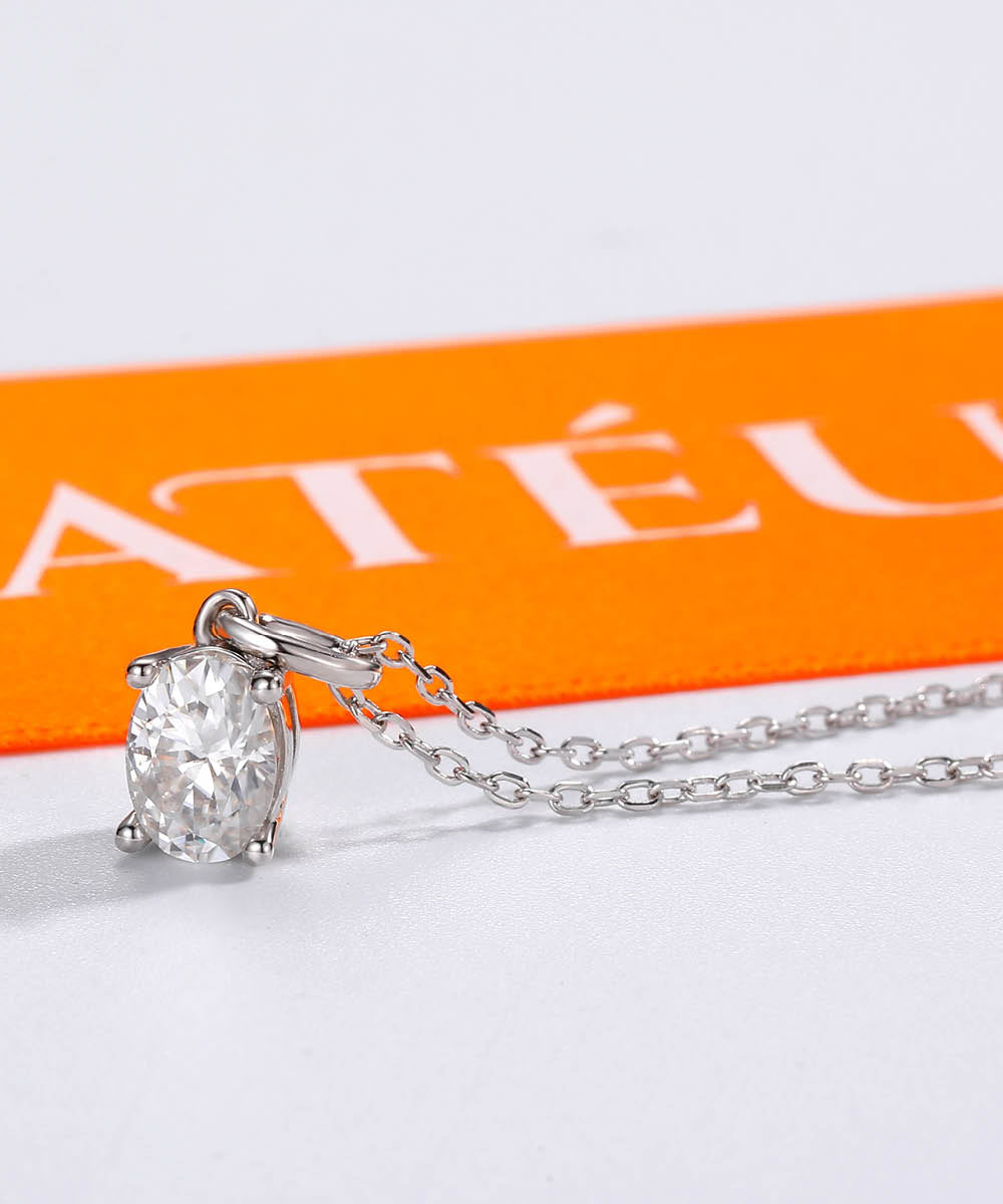 Satéur L'ovale Diamond Necklace™, 18K White Gold