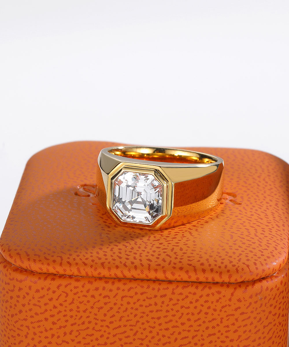 Satéur Homme Gold Latérale Diamond Ring™, 18K Gold