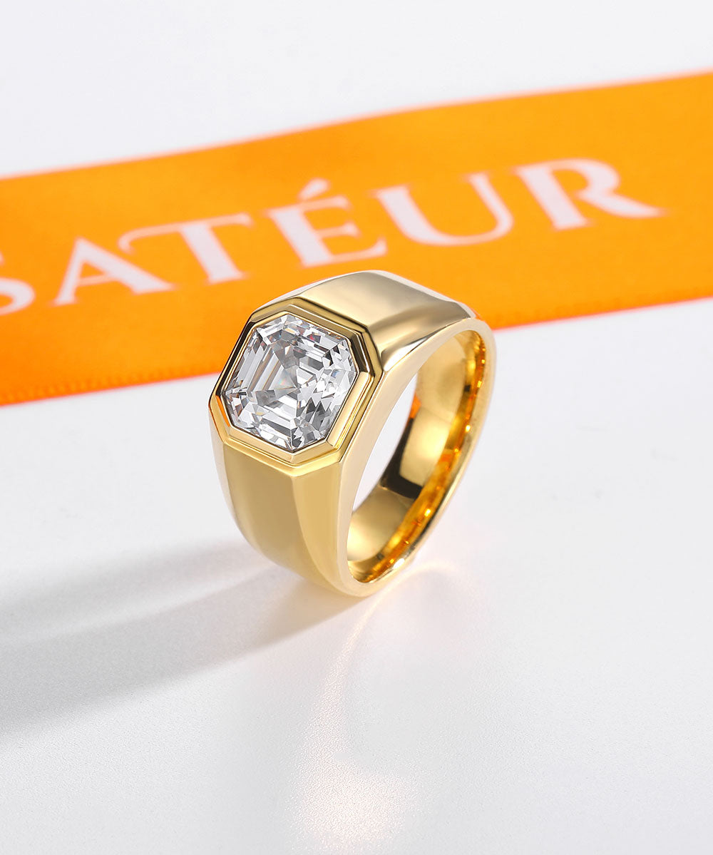 Satéur Homme Gold Latérale Diamond Ring™, 18K Gold