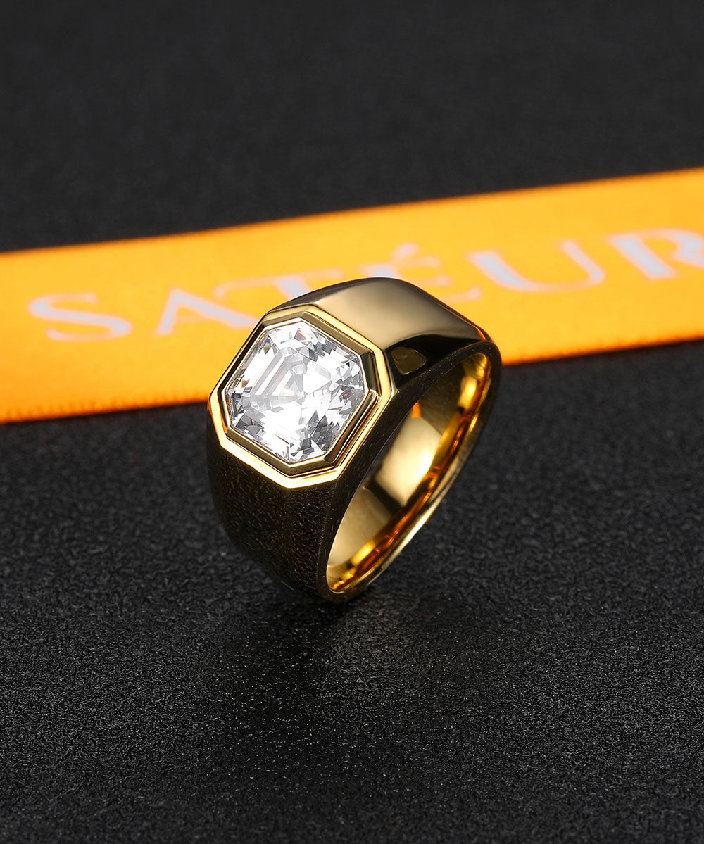 Satéur Homme Gold Latérale Diamond Ring™, 18K Gold
