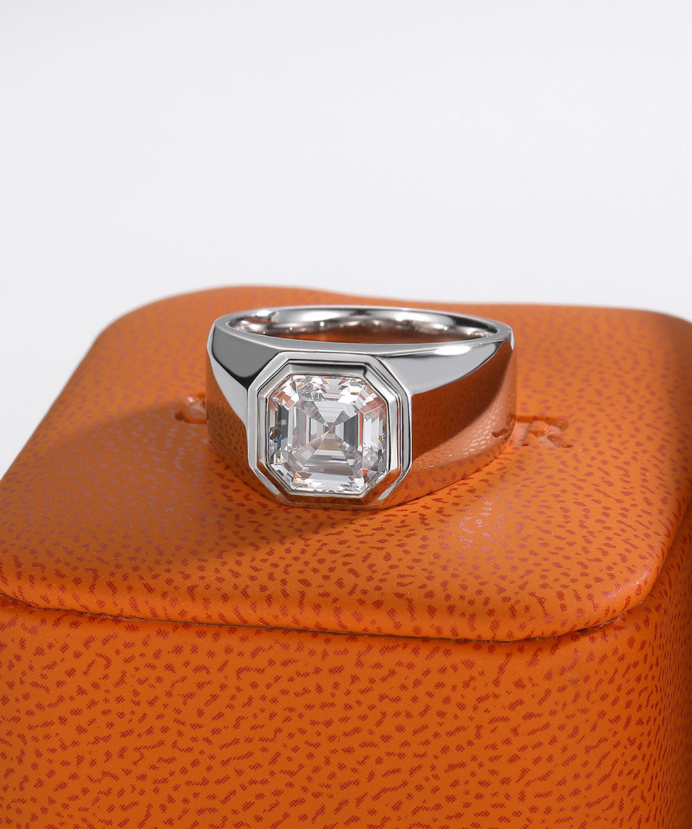 Satéur Homme Silver Latérale Diamond Ring™, 18K White Gold