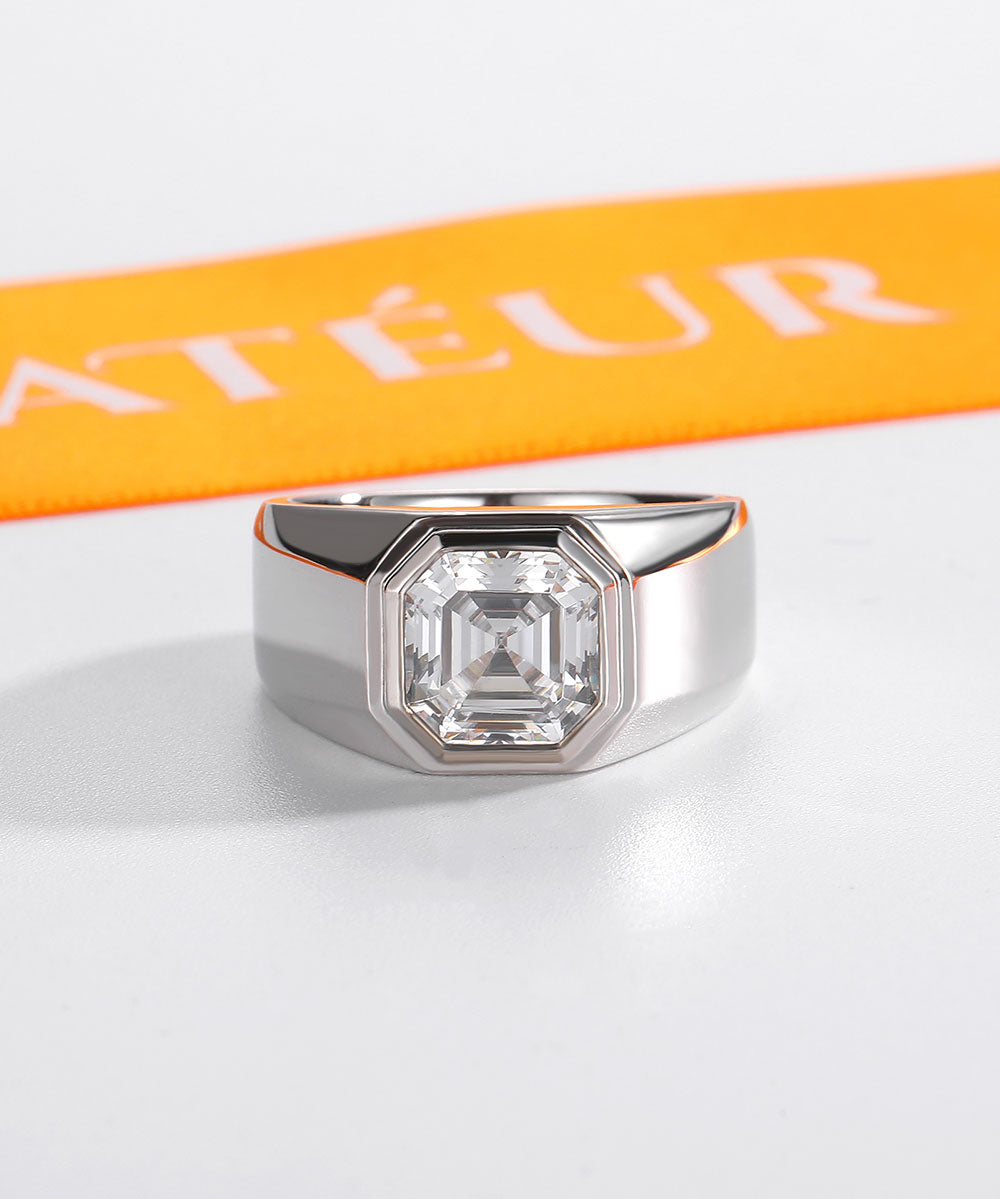 Satéur Homme Silver Latérale Diamond Ring™, 18K White Gold